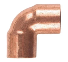 Central Boiler 90° Elbow, Copper Pipe, 1" x 1 (5) Each Sweat Copper  (277)
