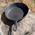 Vtg Pre 1960 Lodge D1 Cast Iron Skillet 10.5" with 3 notch Heat Ring Made in USA