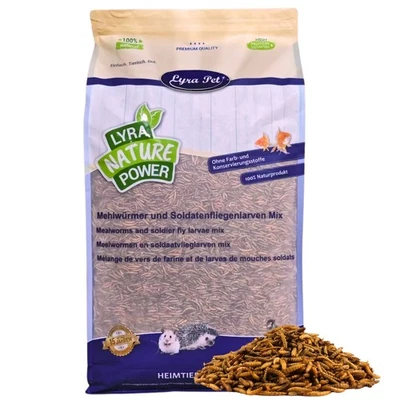 LYRA PET GMBH 5 kg Mehlwürmer Soldatenfliegenlarven Mix getrocknet Vögel Nager Lyra Pet®