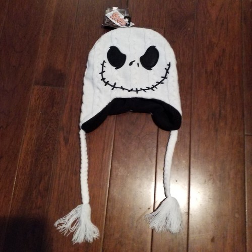 Nightmare Before Christmas JACK Big Face Laplander Embroidered Knit Beanie Hats - Picture 3 of 5