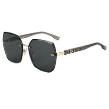 Fashion nylon rimless sunglasses women's large frame outdoor sunglasses
