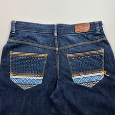 Vintage Rocawear Jeans Mens 36 36x32 Dark Baggy Embroidered Pockets Hip Hop Y2K