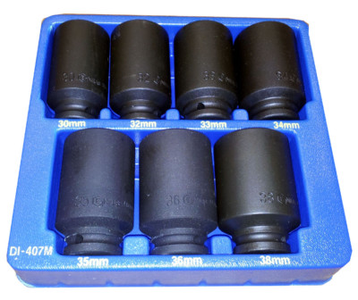 GENIUS TOOLS DI-407M 7-TEILIG 1/2 ZOLL DR. METRISCHER DEEP IMPACT STECKSCHLÜSSELSATZ (CR-MO)