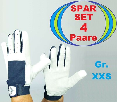 4 x BluePort Arbeitshandschuhe Segelhandschuhe XXS (5) Leder Stretch Handschuhe