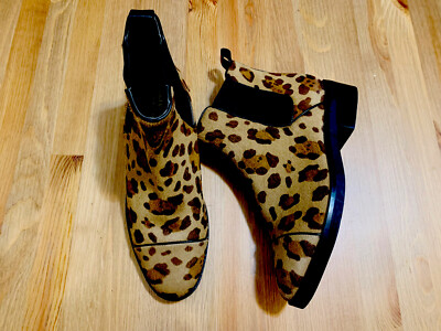 Cole Haan Grand  Mara calf hair leopard print chelsea boots W14947 NWOB sz 8