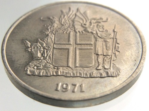 Lot of 4 Coins 1971 Iceland 50 Aurar 5 10 Kronur 1 Krona Uncirculated Coins T380 - Picture 6 of 10