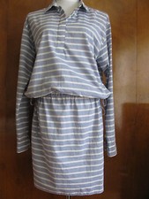 Gap Women’s White/Gray  Cotton Long Sleeves Dress New
