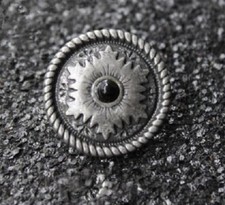 ROUND 1" 25mm Pewter-plated Metal Screw-back CONCHO 1136 Leather Crafts