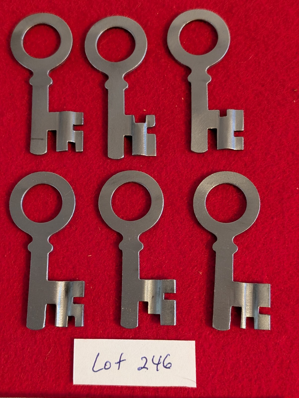 6 DIFFERENT VINTAGE 1870-1880's SMOKEHOUSE PADLOCK KEYS, ANTIQUE LOCKS LOT #246