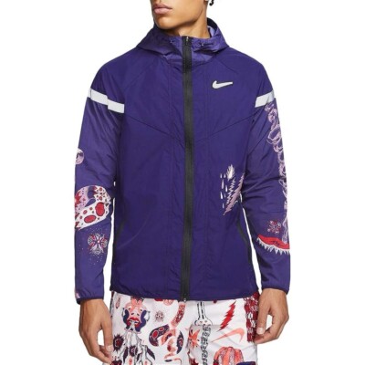 レア WILD RUN WR JACKET ナイロン ウィンドブレーカー Men's Nike Windrunner Wild Run Jacket White Chinese Dragon