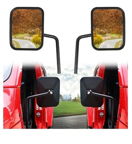 Sukemichi Doors Off Mirror for Jeep Wrangler, Aluminum Rectangular Off-road...