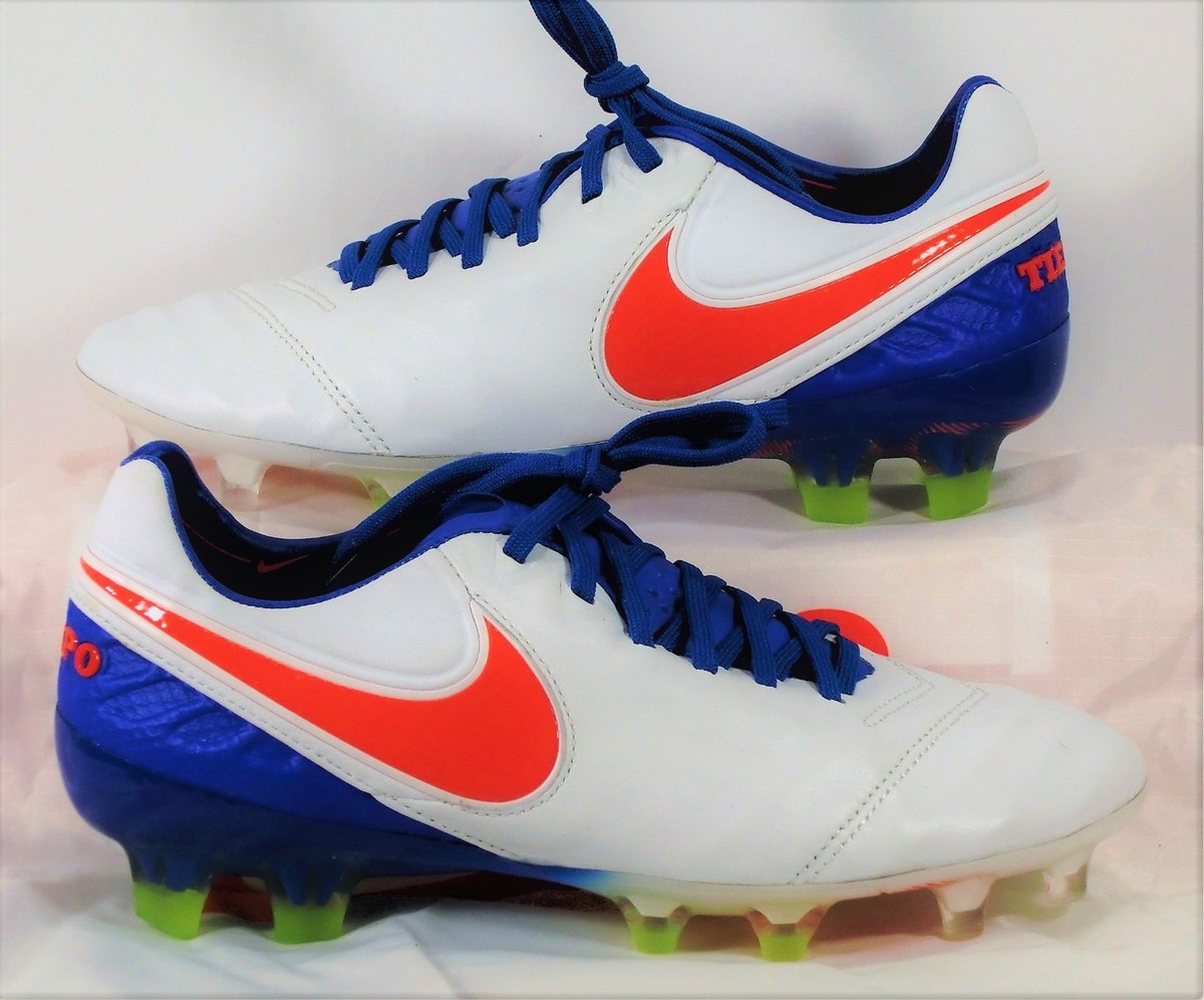Nike Tiempo Legend VI FG ACC Blue White Women Soccer Cleats Nike Tiempo Legend VI FG ACC Blue White Women Soccer Cleats