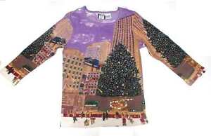 Take Two T Shirt: Purple New York Christmas Tree, 3 quarter Sleeve | eBay