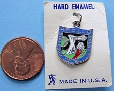 NASA enamel CHARM / PENDANT '69 vtg APOLLO X 10 - MOC - Cernan Young