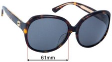 SFx Replacement Sunglass Lenses fits Gucci GG0080SK - 61mm Wide