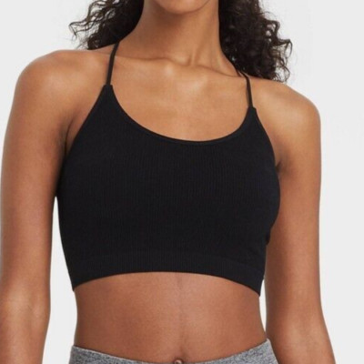 Colsie Women's Ribbed Brami Bra Cami - Black - Size XS