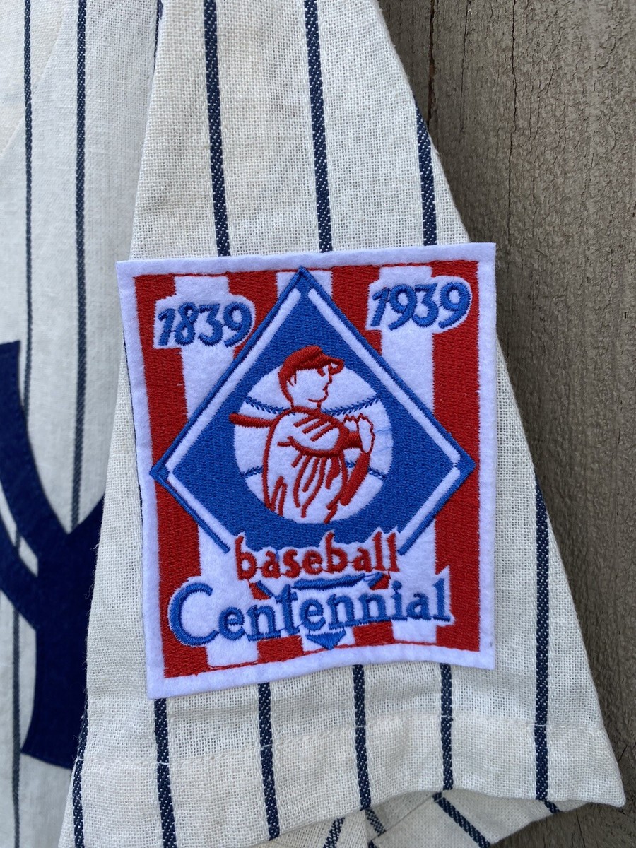 NWT Lou Gehrig 4 Mitchell & Ness Pin Striped New York