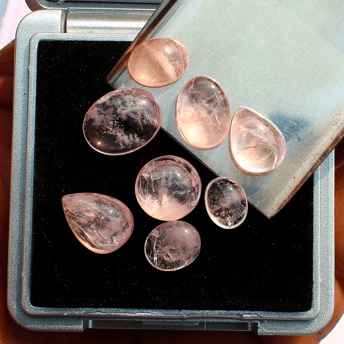 8 Pcs Natural Morganite Untreated Top Grade 8.5mm-13.5mm Cabochon Gemstones Lot - Picture 4 of 11