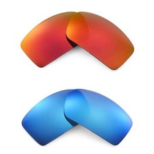 Walleva Two Pairs Polarized Lenses For Oakley Gascan - Fire Red  Ice Blue