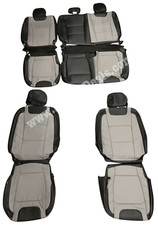 Black Gray Leather Seat Covers For Ford F250 F350 Xlt Supercrew Limited Style