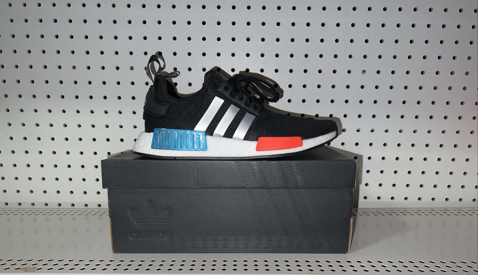 Adidas NMD R1 J Black Solar Red Boys Youth Athletic Shoes Size 6 FX5024 |  eBay