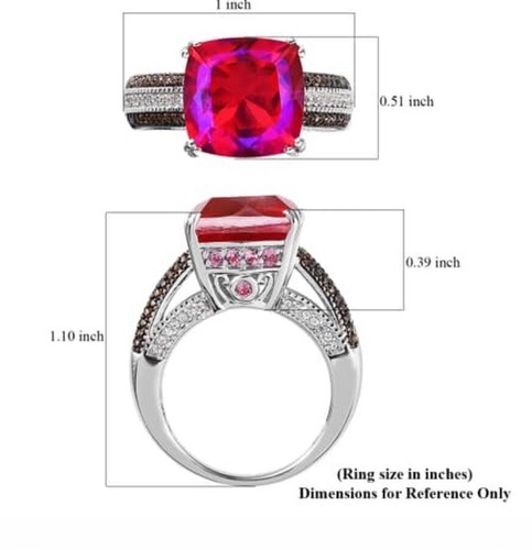 Stunning Volcanic Quartz, Lotus Garnet, White & Chocolate Zircon Platinum Ring 8 - Picture 6 of 19