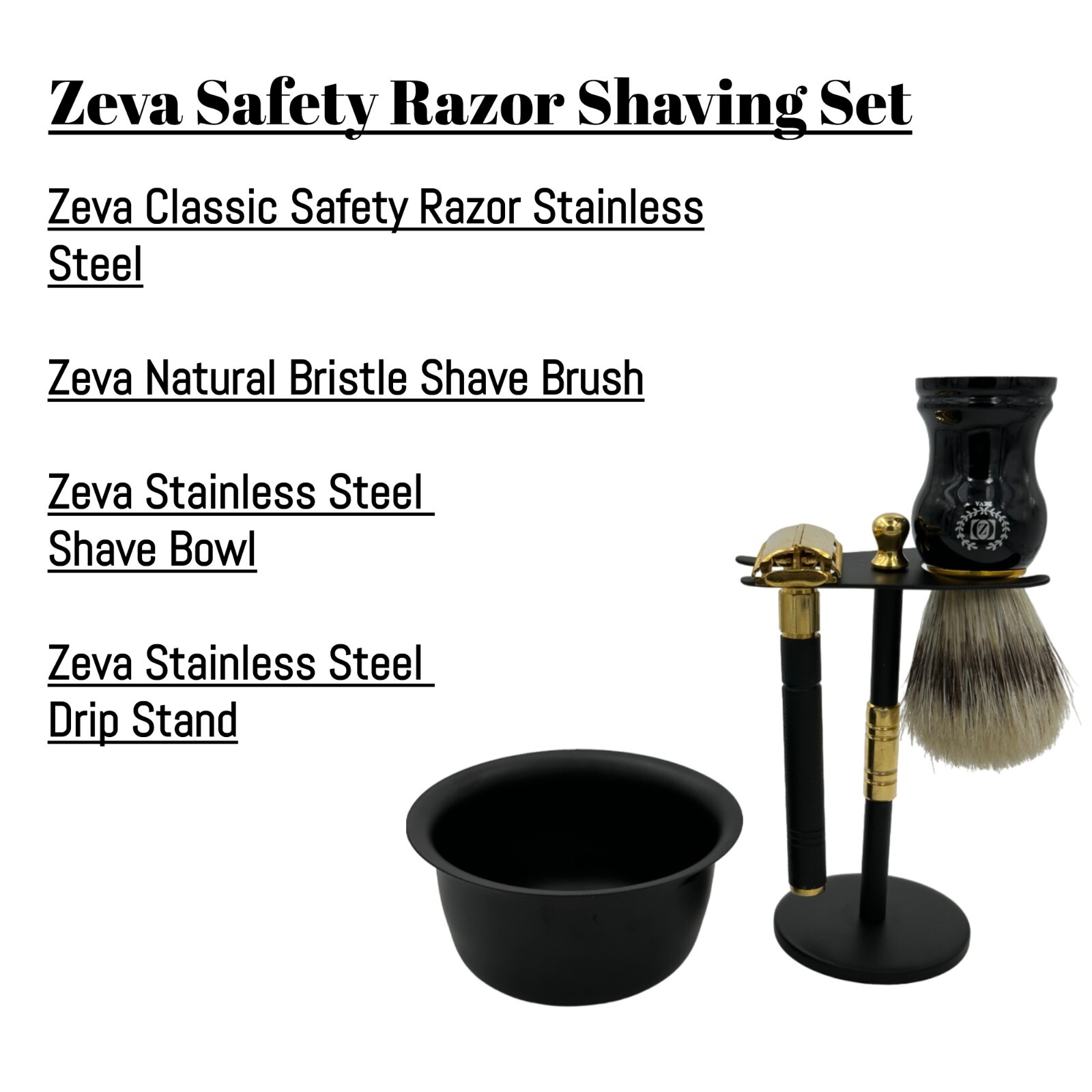 Men's Grooming Gift Set Traditional Classic DE Safety Razor Shaving + 10 Blades