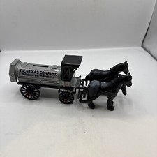 1991 Ertl 1900s Style Texaco Horse and Tanker Die Cast Metal Coin Bank NIB