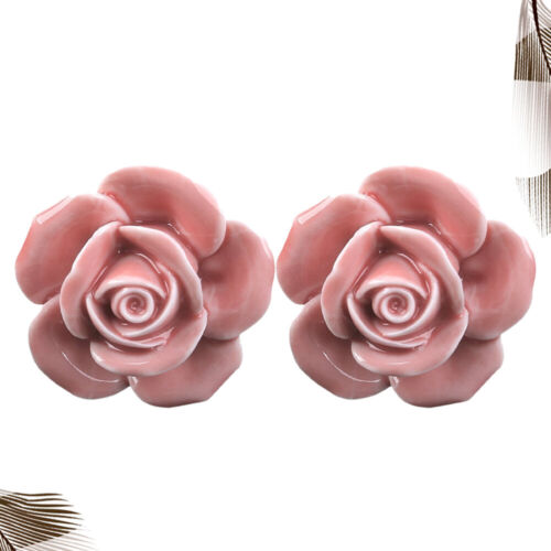 2 un. perillas cajón de cerámica tiradores de flores gabinete perillas de tocador de cerámica - Imagen 1 de 16