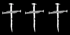 Cross of Nails 3 White Vinyl Decals Car Truck Window Laptop Tablet Tumbler