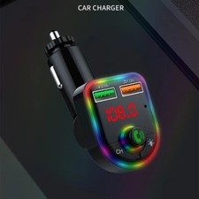 Car Bluetooth 5.3 FM Multifunction Adapter Dual USB Port Quick Charge Adapter