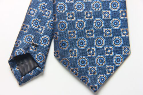 Nueva Corbata Clásica Lunares Azul Marrón JACQUARD TEJIDA 100% Seda Para Hombre - Imagen 3 de 5