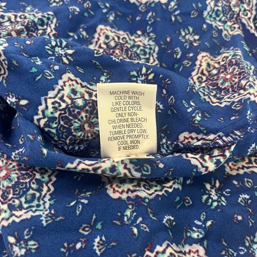 Blusa Camisa Top Crofts & Barrow Mujer Talla 2X Azul Floral Cuello en V Manga Corta - Imagen 10 de 10