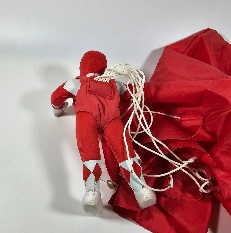 Power Ranger rojo 1995 con figura de tela de paracaídas de Kenner  Foto 4 de 4