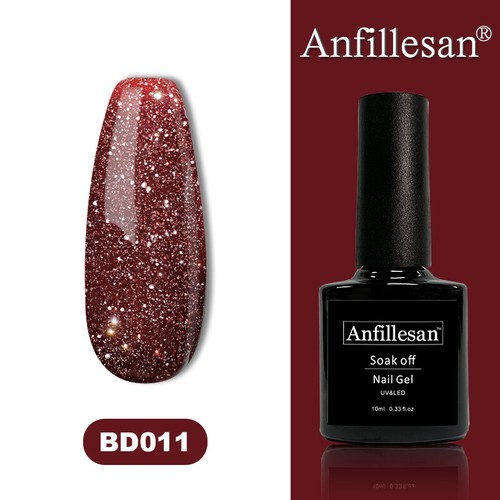 Reflective Glitter Gel Nail Varnish Anfillesan UV LED Base Coat Gel Sparkle UK - Picture 37 of 48