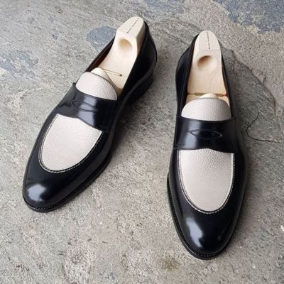 Handgefertigte Herren zweifarbige Leder formelle Schuhe, Männer Zuschauer Schuhe, Herren elegante Schuhe