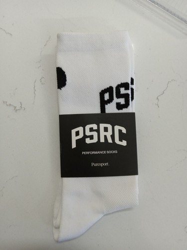 Puresport Performance Socks PSRC Men’s 9-12 WHITE/BLACK NWT! - 第 1/2 張圖片