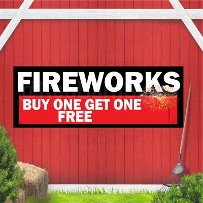 Fireworks Buy one Get One Free Indoor Outdoor Vinyl Banner Design