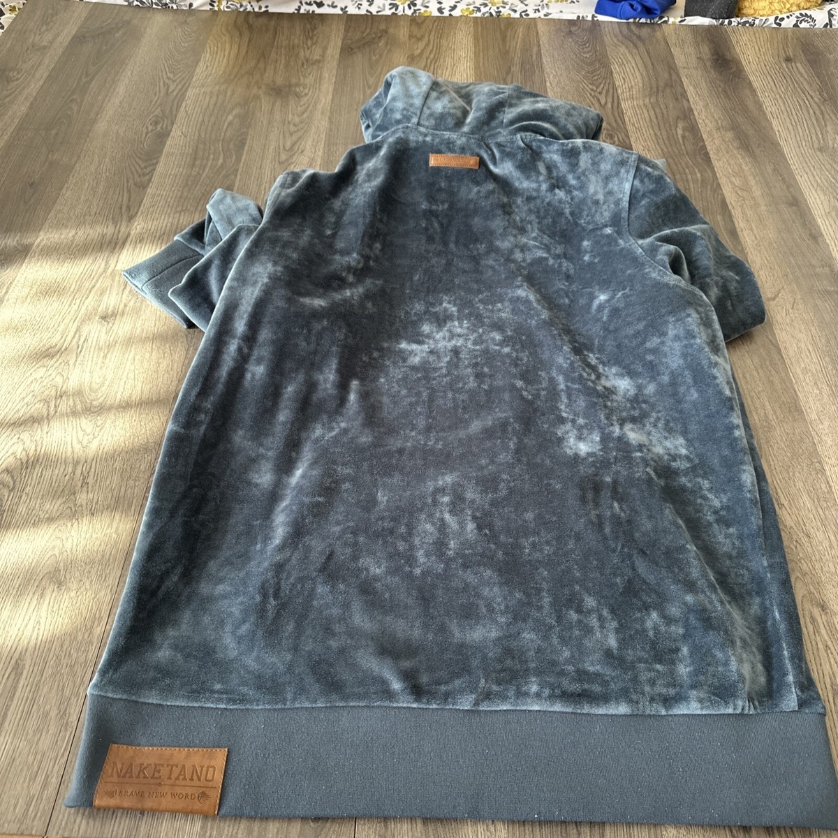 NAKETANO Blue Mens Velour Cowl Neck Hoodie Size XL! Brave New World! | eBay