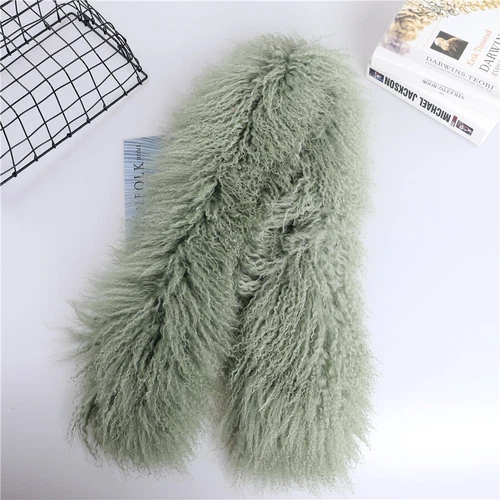 Women Real Mongolian Lamb Fur Scarf Shawl Double Side Lamb Neckerchief Wraps - Picture 21 of 28