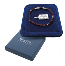 Red Swarovski Elements Original Crystals Tennis Bracelet 3mm Steel