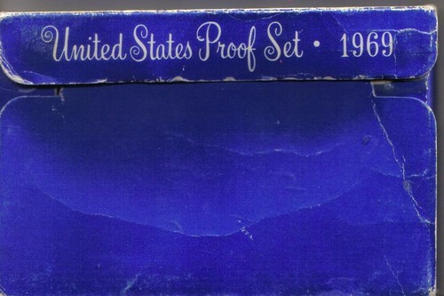 1969 S US Mint Proof Set Original Box 40% Silver Kennedy 5 Coins BU - Picture 3 of 3