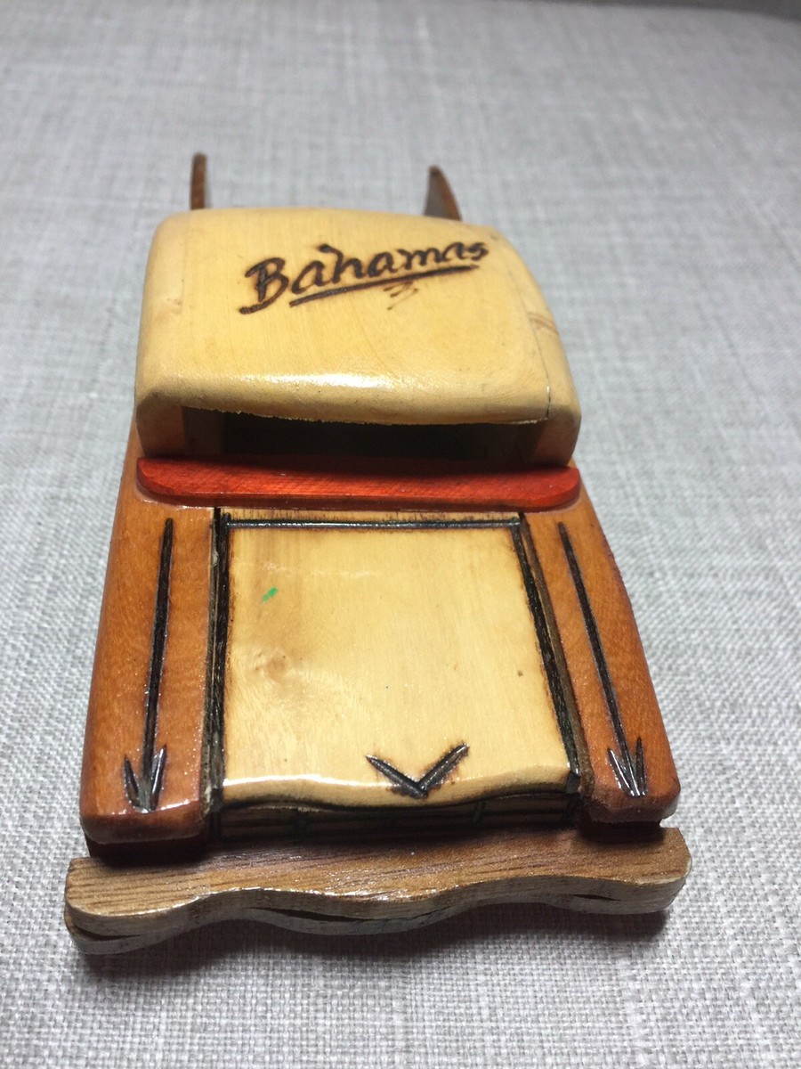 Hand Made 1950's Wood Cadillac From the Bahama's Hand Carved