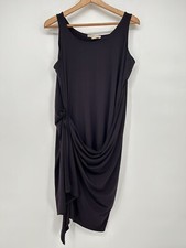 Michael Kors Womens Purple Sleeveless Ruched Shift Dress Cocktail Size L