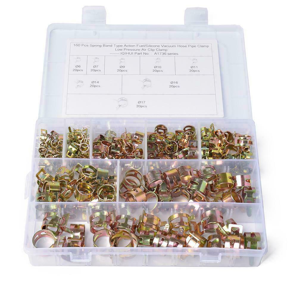 250 Pcs Fuel Line Hose Tubing Spring Clips Clamps Assortment Kit For Motorcycle - Foto 9