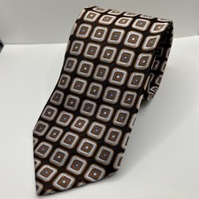 Ermenegildo Zegna Tie Men 100 Silk Geometric Square Business Corpcore Made Italy
