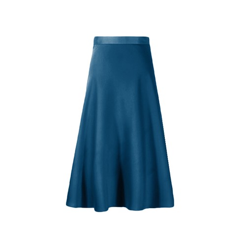 Lady Silky Satin Skirt OL Shiny A Line Midi High Waist Elegant Party Casual Chic - Picture 6 of 15