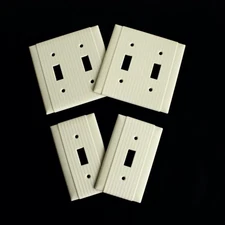 4 Arrow H&H Uniline Ivory 2 Double Gang Light 2 Single Switch Plate Cover MCM