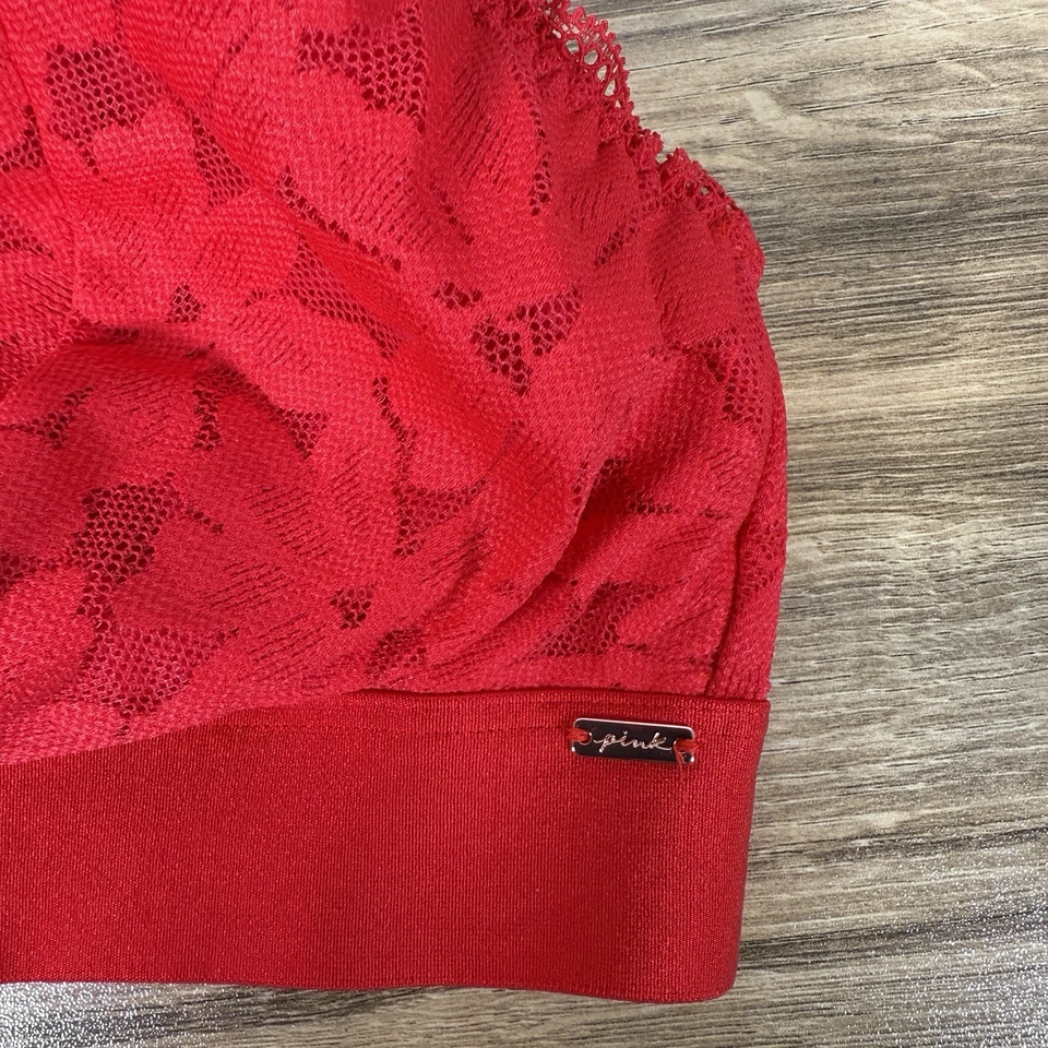 Paquete de dos bralette de encaje mediano rosa Victoria's Secret para mujer Foto 3 de 4