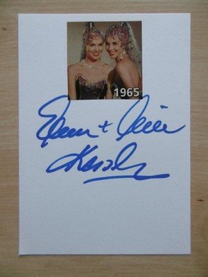 Alice & Ellen Kessler ''Kessler twins'' autographs signed 10x15 cm index card
